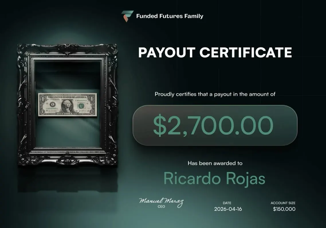 $2,700 Funded Futures Family payout certificate