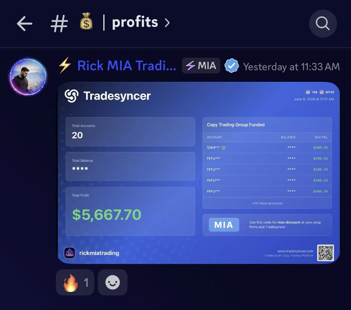 $5,667 verified trading result screenshot